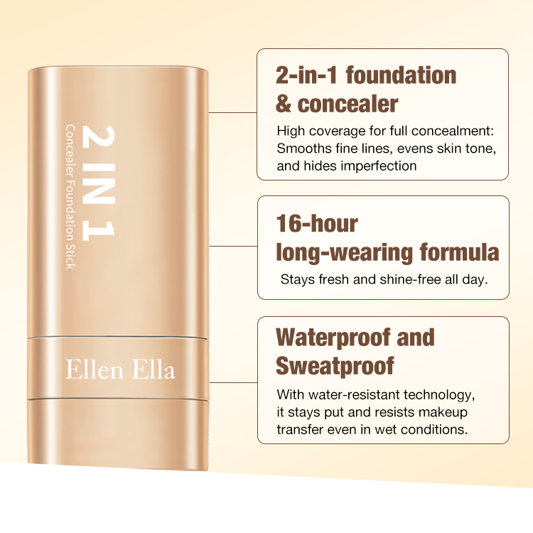 Ellen Ella Concealer Foundation Stick-High coverage-16 hours waterproof and sweatproof-Hot sale in Korea