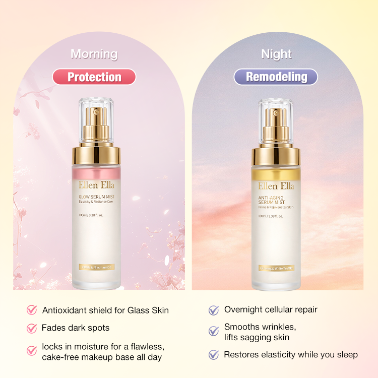 3-in-1 Glow Spray Serum-Makeup Artist–Approved Glow, Day & Night.Approved Mist To Calm, Hydrate, And Boost Glow In One Spray.The second item is only ₱400.
